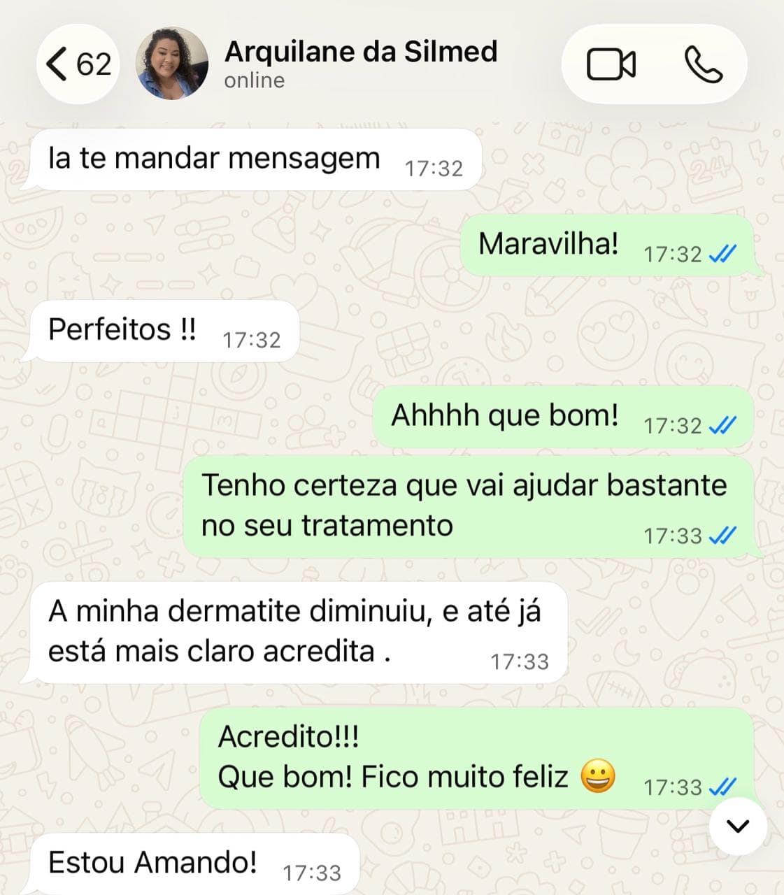 Relato de cliente sobre o cuidado com a pele